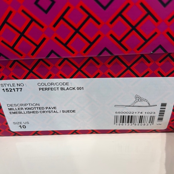 Tory Burch Pave Miller Crystal Metallic Cream/Silver Sandals Size 10 - Picture 8 of 8